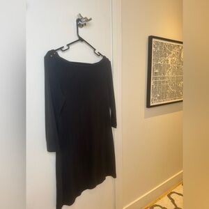 Tory Burch Black Knit Logo Dress: Elegance Meets Cozy Comfort (Size M)